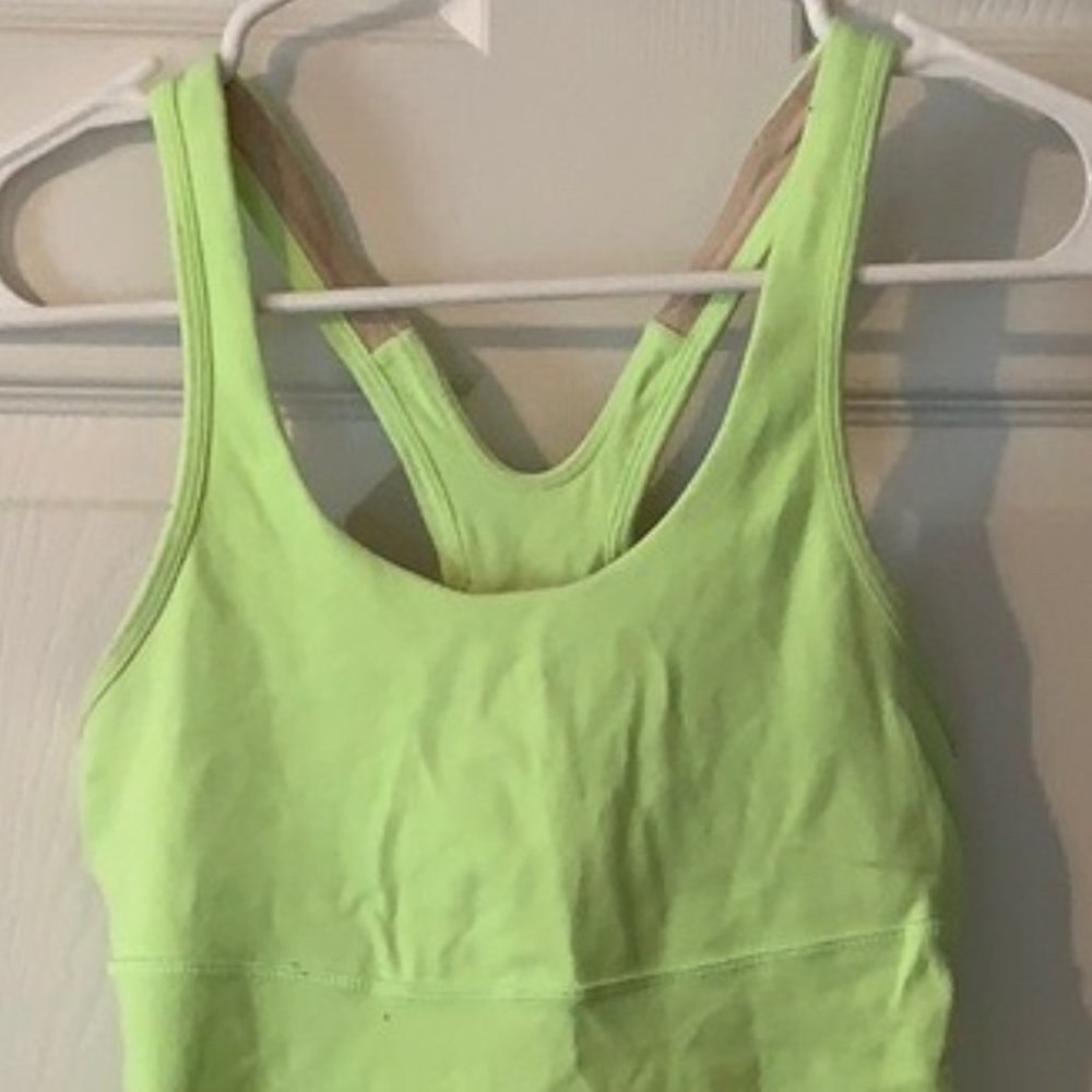 Lululemon Tank racer back, Lime Green, Size 4